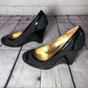 Black Coach Wedges